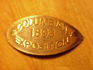 . 1893 Columbian Exposition.  On 1886 Elongated Copper Cent.  Restrike.