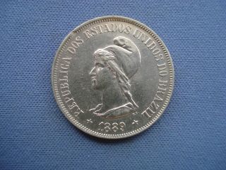 1889 Brazil - 500 Réis - Silver Coin - 77622 2
