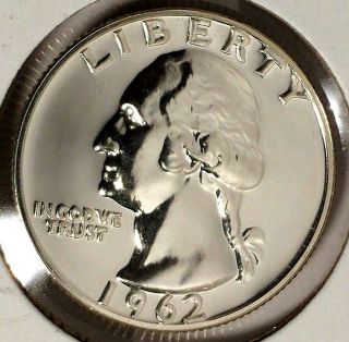 1962 - P 25c Washington Quarter,  J0717sto Gem Proof " 90 Silver 50 Cents