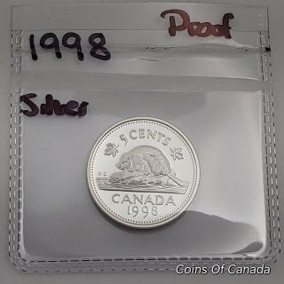 1998 Canada 5 Cents Nickel Silver Proof - Ultra Heavy Cameo Coin Coinsofcanada
