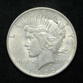 1922 - D Peace Silver Dollar Large Die Break Obv (bb2827)