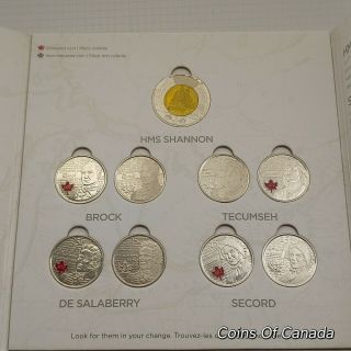 2012 Canada Coin Set War Of 1812,  Color Quarters Hand Collected Coinsofcanada