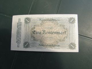 Germany 1 Rentenmark 1923 Aunc