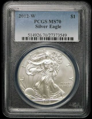 2012 (w) Silver Eagle Dollar - Pcgs Ms70