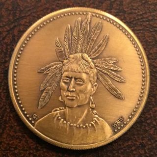 Native American Indian Chief Powhatan Algonquin Tribe Coin Medal B