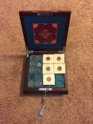 25 Years Of Indian Head Pennies In A Lock Box Incomplete Set Very