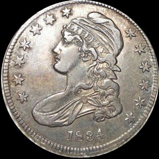 1834 Capped Bust Half Dollar Nearly Uncirculated High End Silver Collectibl Coin