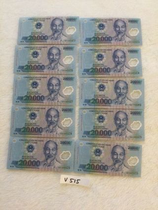 Viet Nam Currency Banknote,  10 X 20,  000 Vn Dong,  (v515)