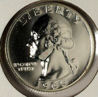 1960 - P 25c Washington Quarter,  18cct2707 Gem Proof 90 Silver 50 Cents