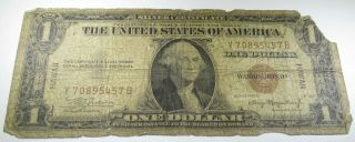 1935 - A Hawaii $1 Silver Certificate Us One Dollar Antique Old Currency Bill Note