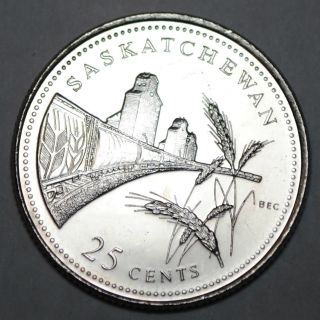 Canada 1992 Sk 25 Cents Saskatchewan Unc Provincial Canadian Quarter