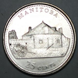 Canada 1992 Mb 25 Cents Manitoba Unc Provincial Canadian Quarter