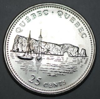 Canada 1992 Qc 25 Cents Quebec Unc Provincial Canadian Quarter