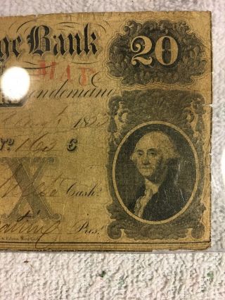 1833 $20 THE FARMERS & EXCHANGE BANK OF CHARLESTON,  SC OBSOLETE NOTE 3