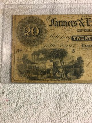 1833 $20 THE FARMERS & EXCHANGE BANK OF CHARLESTON,  SC OBSOLETE NOTE 5