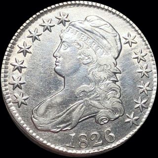 1826 Capped Bust Half Dollar Nearly Uncirculated High End Silver Philly Coin Nr