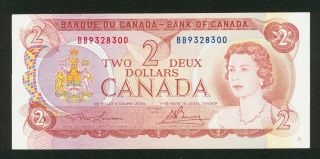 1974 Bank Of Canada $2 Two Dollars Lawson Bouey Prefix Bb