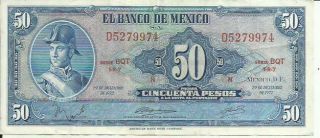 Mexico 50 Pesos 1972 P49.  Xf.