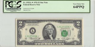 United States 1976 Fr.  1935 - L Pcgs Very Choice 64 Ppq 2 Dollars Frn Star