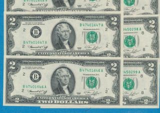 5 - $2.  00 1976 ST.  LOUIS,  5 - N.  Y.  CONSECUTIVE FEDERAL RESERVE NOTES CHOICE 3