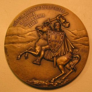 Monarchy King Of Portugal D.  Sancho Ii - The Caped / Bronze Medal By Baltazar