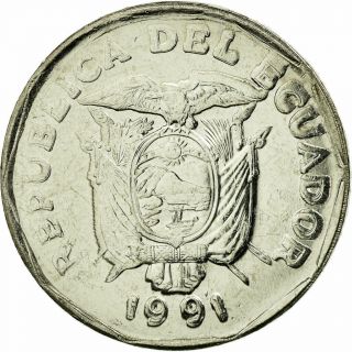 [ 588169] Coin,  Ecuador,  10 Sucres,  Diez,  1991,  Ef (40 - 45),  Nickel Clad Steel