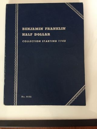 Benjamin Franklin Half Dollar Book 1948 - 1956,  2 - 57,  2 - 58,  2 - 59,  61 No.  9032