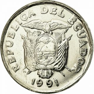 [ 721765] Coin,  Ecuador,  10 Sucres,  Diez,  1991,  Ef (40 - 45),  Nickel Clad Steel