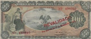 1914 Mexico Gobierno Provisional De Mexico 100 Peso Note Crisp No Folds Unc