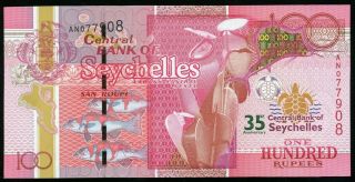 Seychelles 100 Rupees 2013 Commemorative 35th Central Bank Unc P - 47 (d - 047)