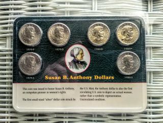 Susan B Anthony Dollar 6 Coin Set 1979 1980 P D S From Littleton Coin Co