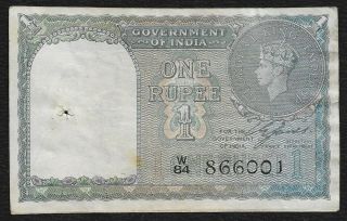 British India,  1940,  1 Rupee Note,  Ce Jones Sign,  Black Serial,  Pick 25a Ww - Ii