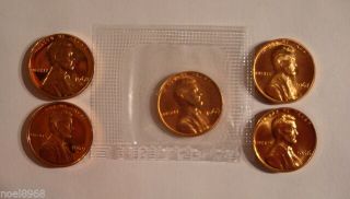 1965 - Sms - 1966 - Sms - 1967 - Sms - 1968 - S 1969 - S " Five (5) Proof Lincoln Cents Up - Grade "