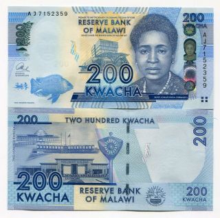 Malawi Banknote - 2012 - Uncirculated - Pnew 200 Kwacha