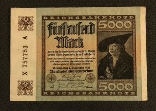 Germany (weimar Republic) 5000 (5,  000) Mark,  1922,  P - 81a,  World Currency