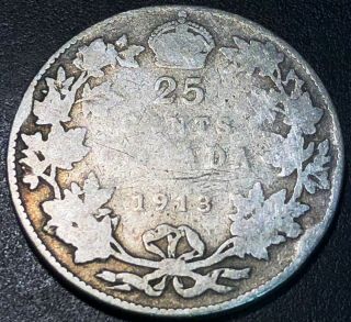 1913 Canada Silver 25 Cent Quarter - Combined