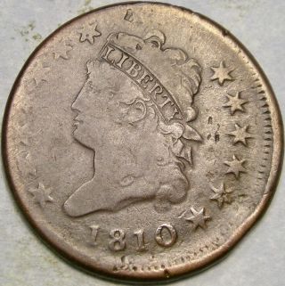 1810 Classic Head Large Cent Appealing Bold Scarce Off Center Strike S - 283 —r.  3
