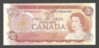 1974 $2.  00 Bc - 47b Vf Crisp Multicoloured Bank Of Canada Two Dollars