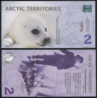 Arctic Territories 2 Dollars.  2010 Polymer Unc.  Banknote Cat P.  Nl