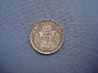 1880 Brazil - 500 Réis - Pedro Ii - Silver Coin - I4544