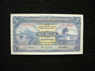 Trinidad And Tobago P - 5b 1 - 2 - 1939 1 Dollar Vf