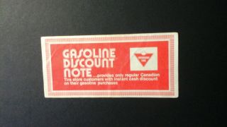 Canadian Tire Gasoline Discount Note