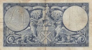 Commercial Bank of Scotland 1 pound Edinburgh 1955 P - S336 PS336 VF 2