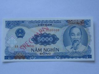 Vietnam Specimen 5000 Dong 1991 Unc