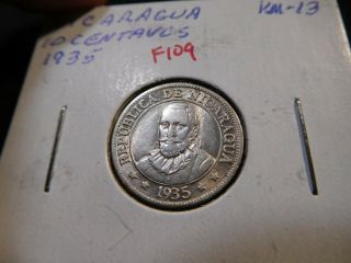 F109 Nicaragua 1935 10 Centavos Au