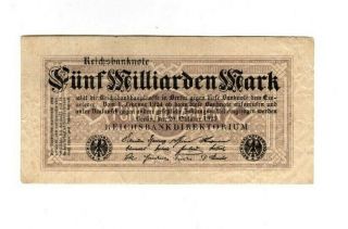 Xxx - Rare 5 Billion Mark Weimar Inflation Banknote 1923 Fine Con