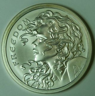 2015 Freedom Girl 2 Ounces Silver Bu 2oz.  999 Silver Shield Celtic Design Coin 2