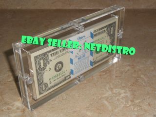 Acrylic Bep 100 Pack Money Currency Holder Dollar Bank Frame Note Display Case