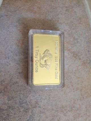 24kt GOLD BULLION BAR 1 TROY OUNCE,  100 mills 