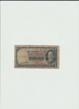 Straits Settlements 1 Dollar 1935 Low Grade